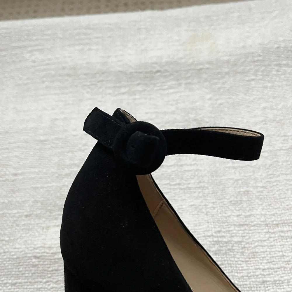 Marc Fisher black velvet leather pump heels size women’s US 9 shoes - Picture 8 of 9